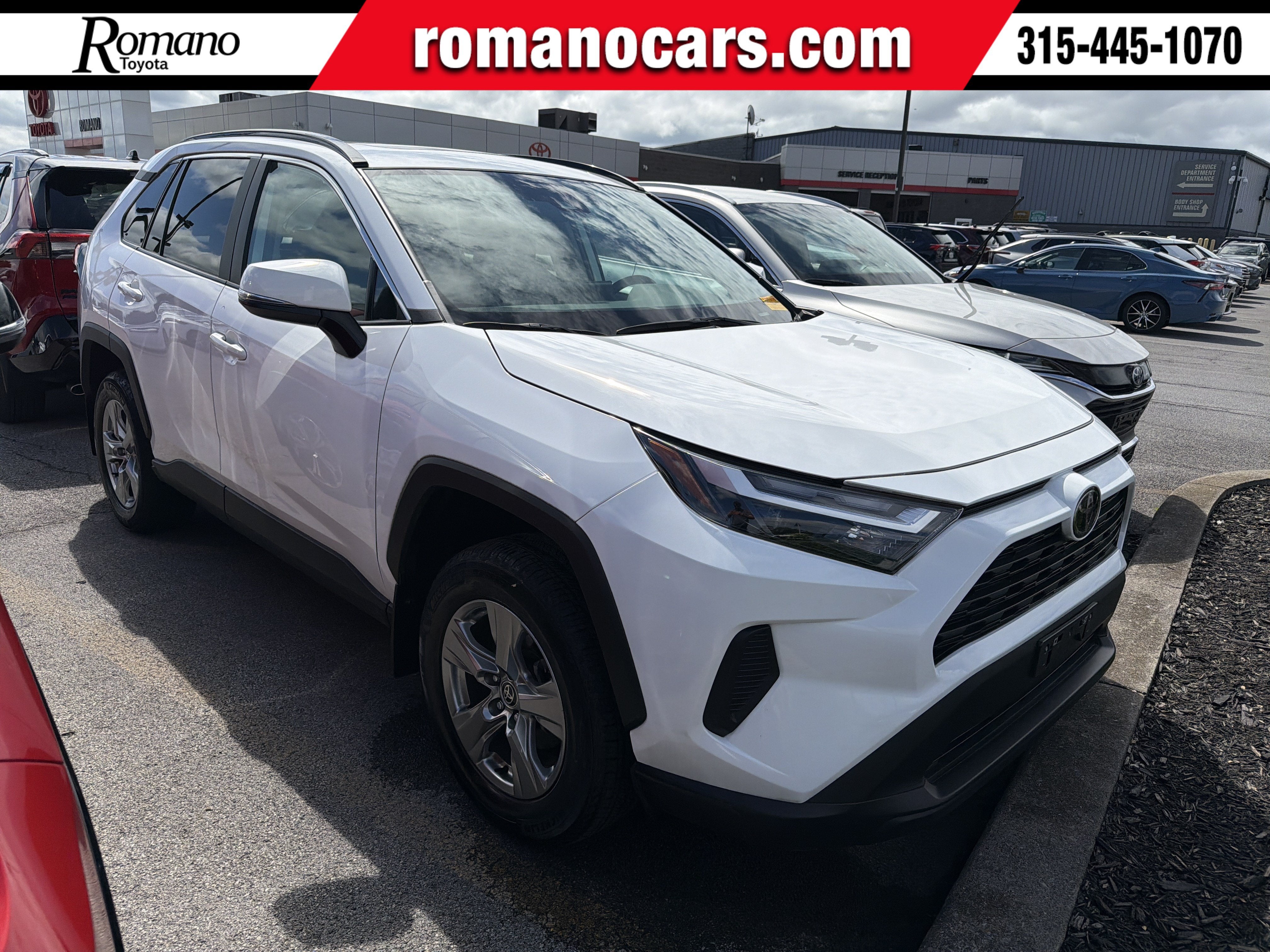 2024 Toyota RAV4 XLE in Ice Cap — front three-quarter view