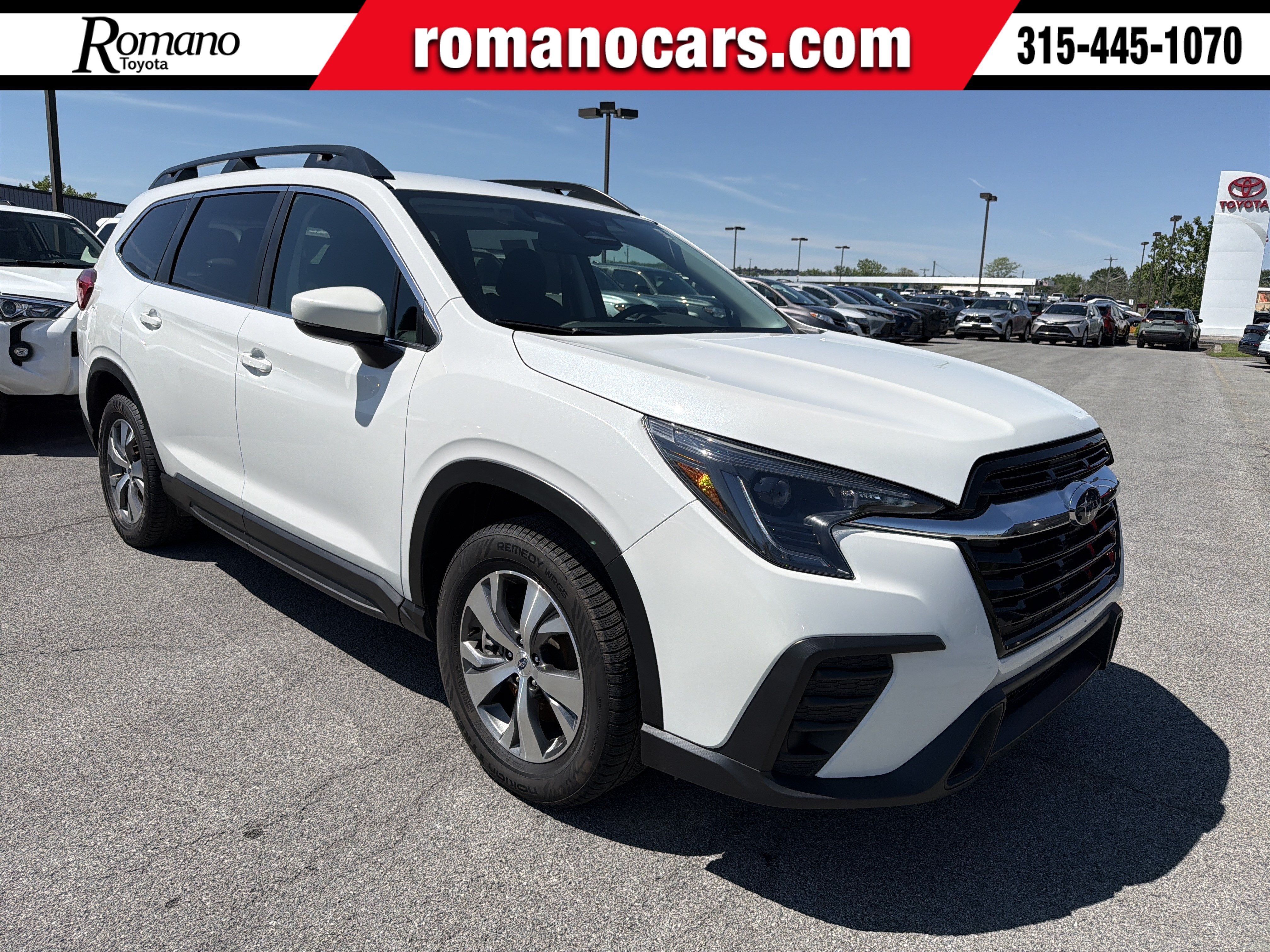 2024 Subaru Ascent Premium in Crystal White Pearl — front three-quarter view