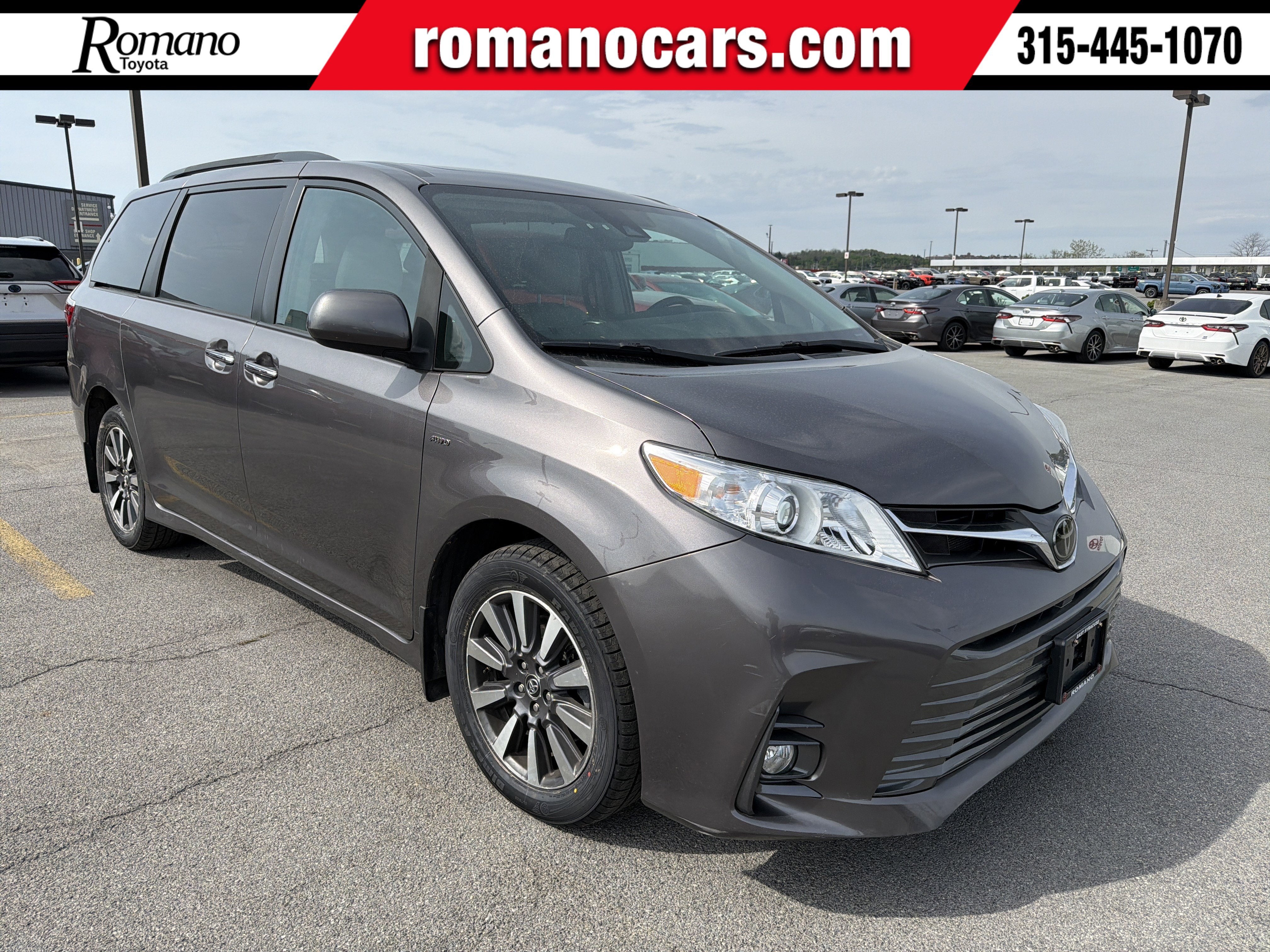 2019 Toyota Sienna XLE Premium in Gray — front three-quarter view
