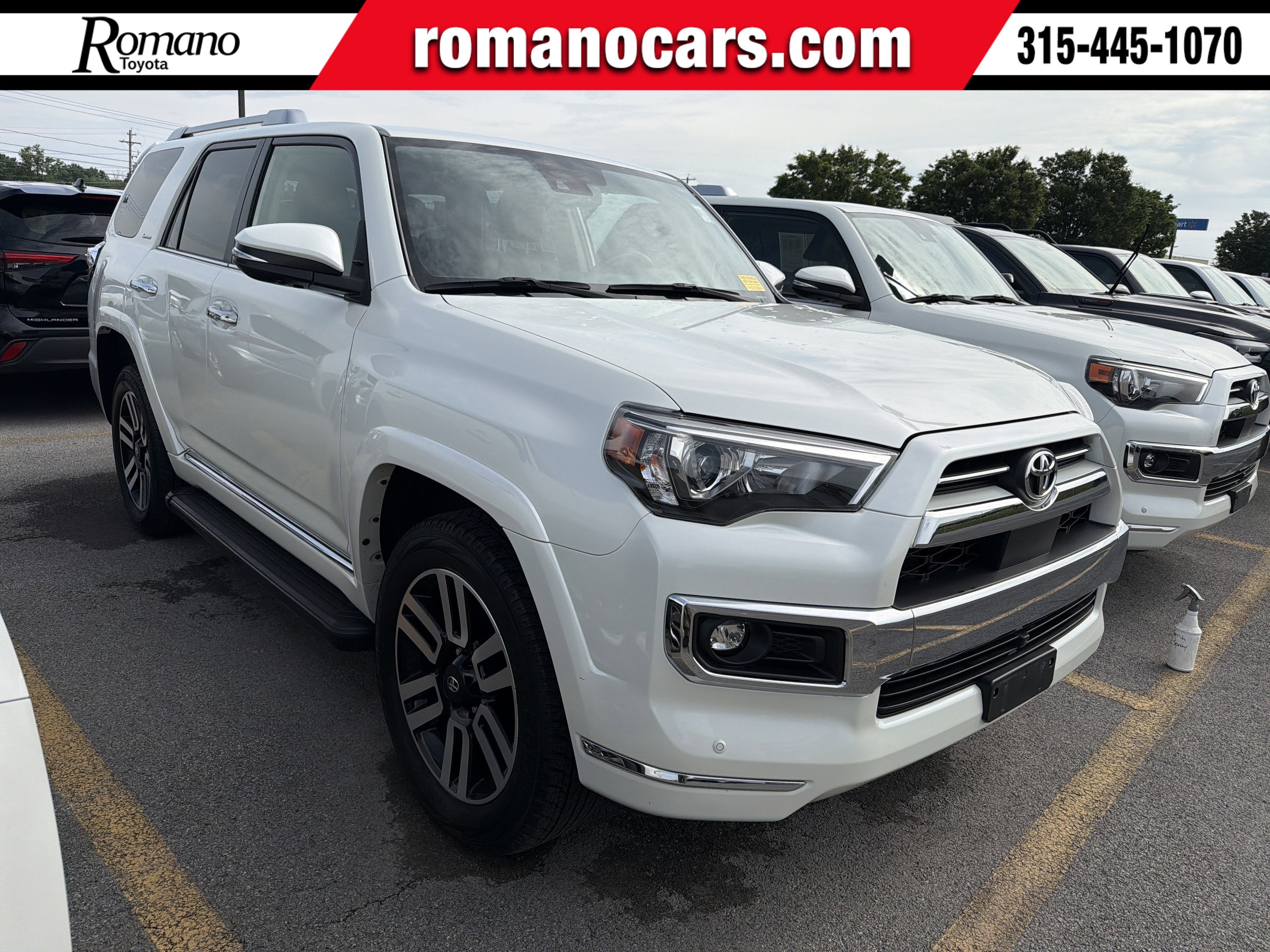 2023 Toyota 4Runner Limited in Blizzard Pearl — front three-quarter view