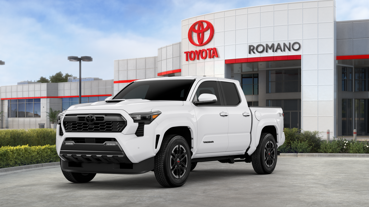 2026 Toyota Tacoma TRD Sport in Ice Cap — front three-quarter view