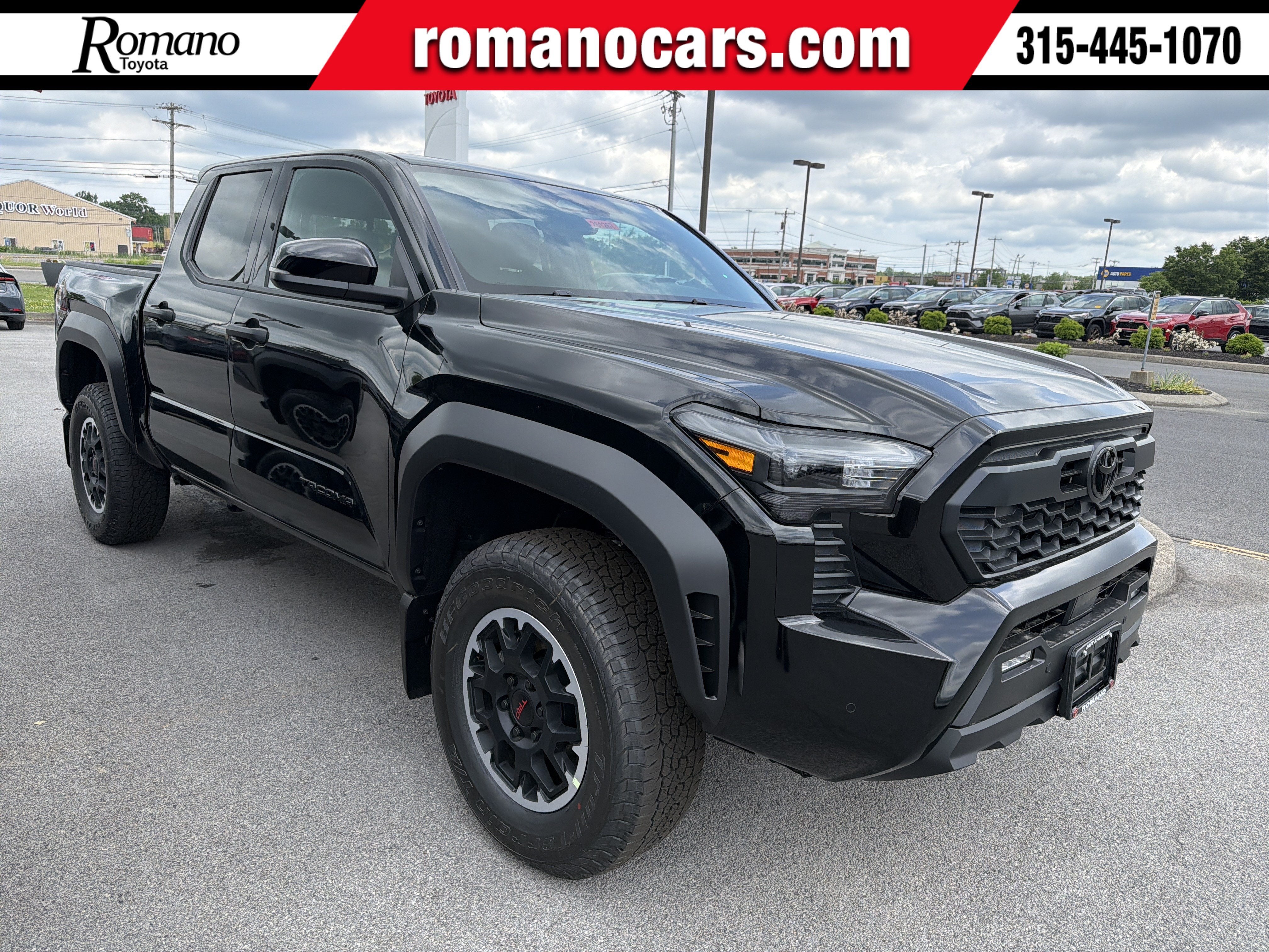 2026 Toyota Tacoma TRD Off-Road in Black — front three-quarter view
