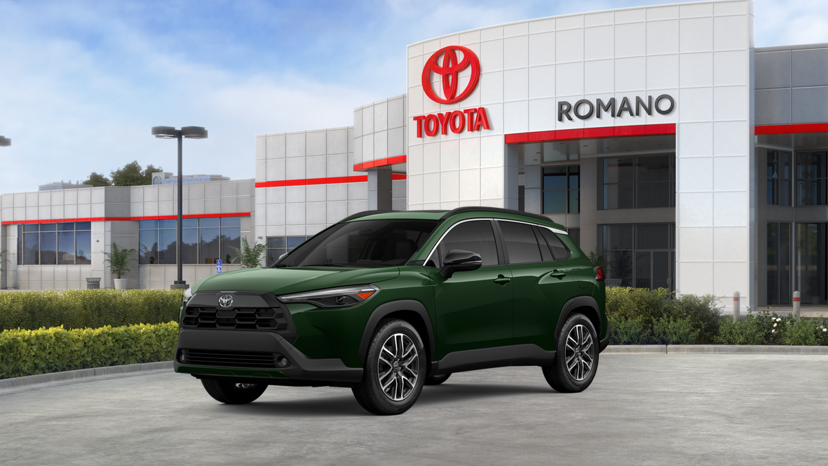 2026 Toyota Corolla Cross XLE in Cypress — front three-quarter view