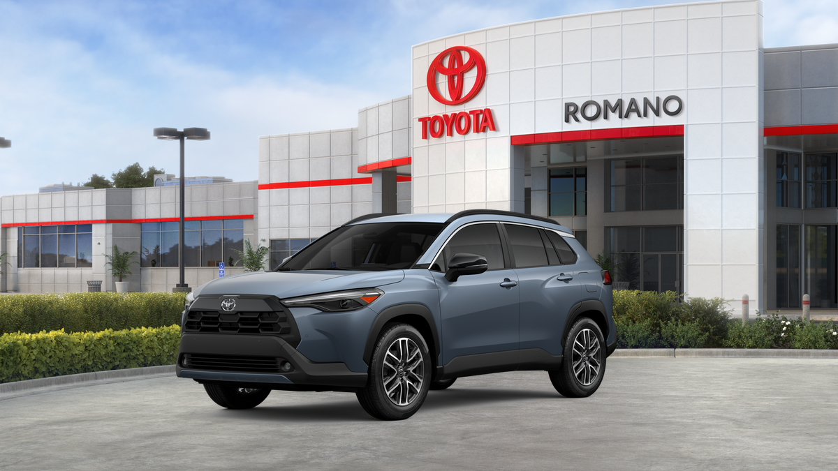 2026 Toyota Corolla Cross XLE in Celestite — front three-quarter view