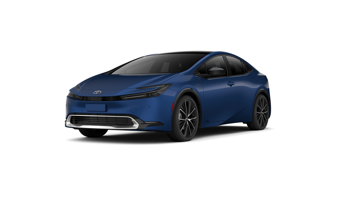 2027 Toyota Prius Limited AWD in Reservoir Blue — front three-quarter view