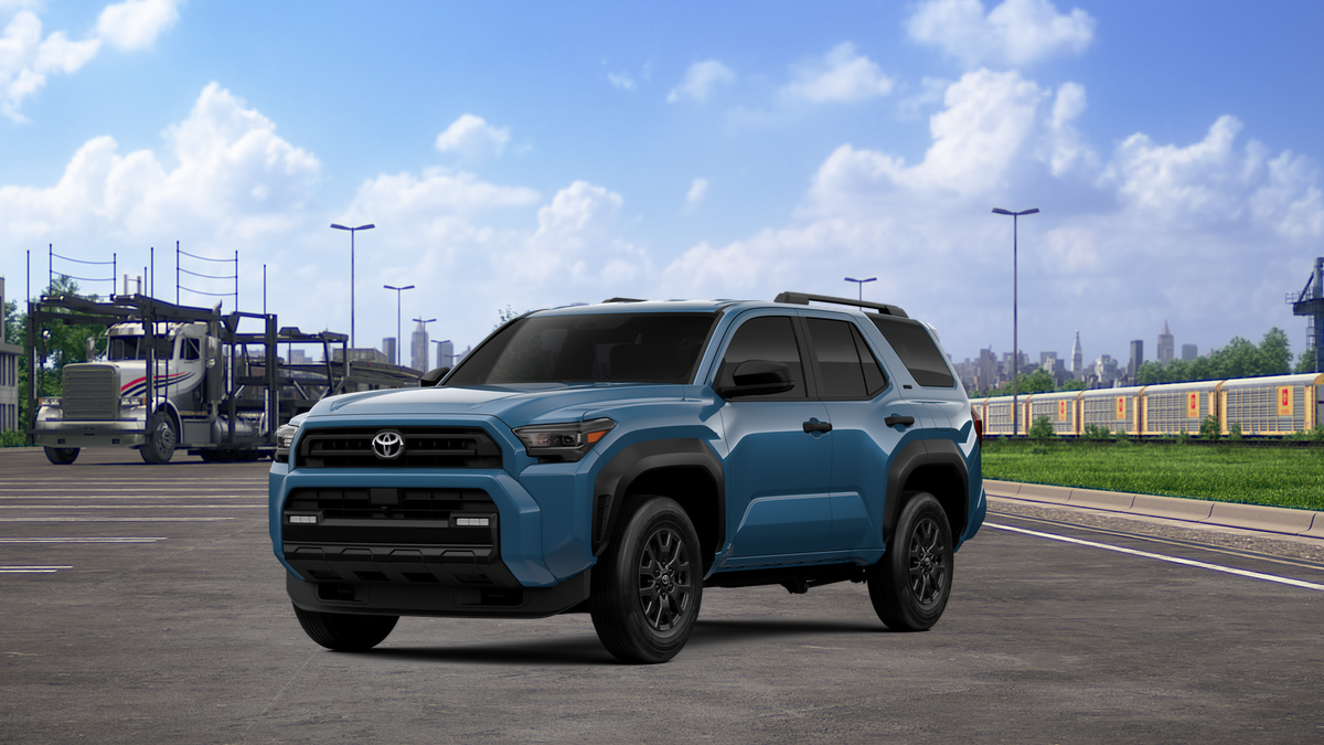 2026 Toyota 4Runner SR5 in Heritage Blue — front three-quarter view